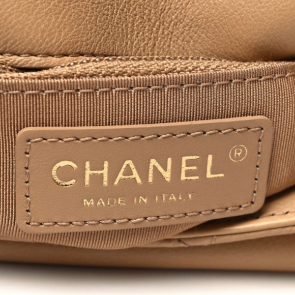 Chanel Coco CC Messenger Calfskin and Quilted Goatskin Tan Bag - Picture 8 of 10